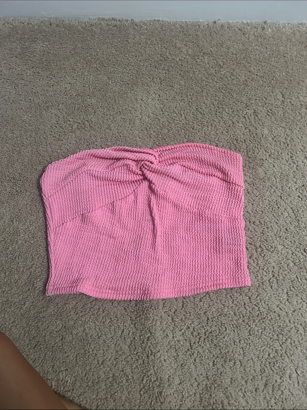 SHEIN Pink Smocked Strapless Mini Skirt